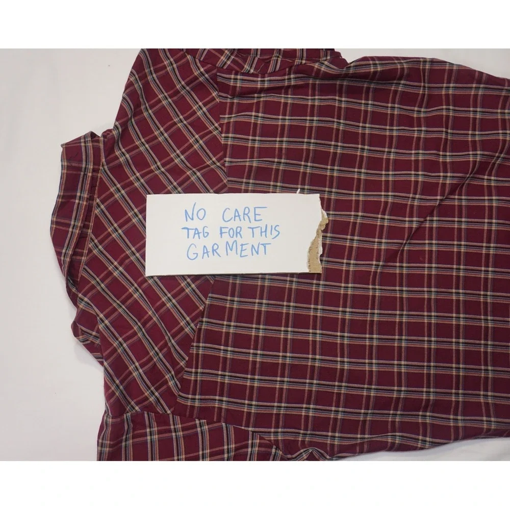 Plains Medium Burgundy Plaid Short Sleeve Pearl Snap Western Shirt